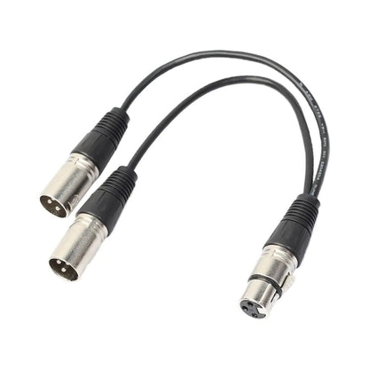 3Pin XLR Female to Dual Male Y-Splitter Mic Cable USA