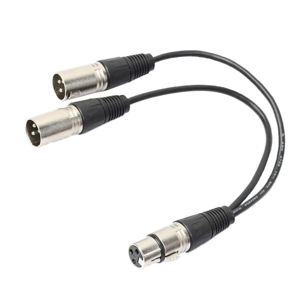 3Pin XLR Female to Dual Male Y-Splitter Mic Cable USA