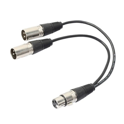 3Pin XLR Female to Dual Male Y-Splitter Mic Cable USA