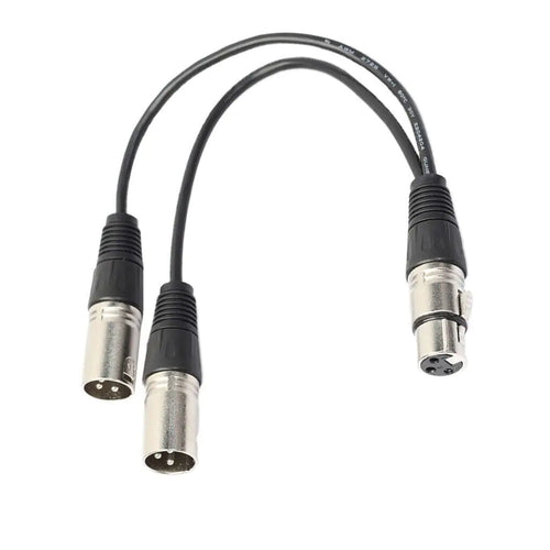 3Pin XLR Female to Dual Male Y-Splitter Mic Cable USA